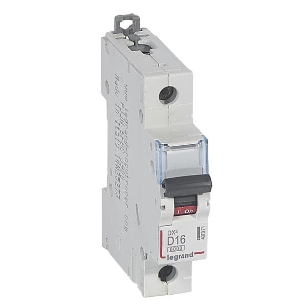Disjoncteur DX³ 6000A / 10kA 1 pôle courbe D 16A 400V 1 module