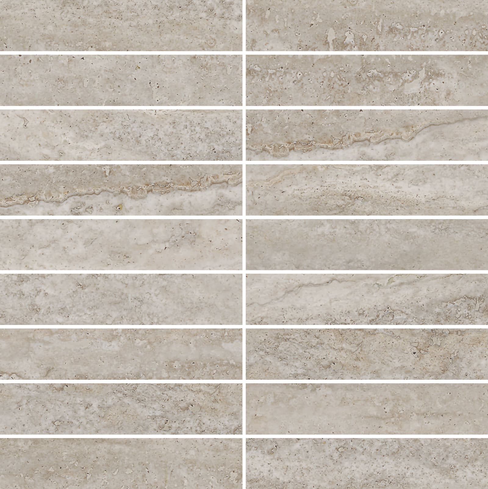 MOSAICO TRAVERTINO POL GREIGE 30X30 (3X15)