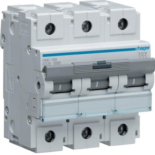 Disjoncteur 15kA 125A 3 pôles - courbe C - 4,5 modules