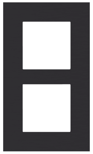 Plaque de recouvrement double, entraxe de 60 mm, verticale, couleur Niko Pure alu black brushed