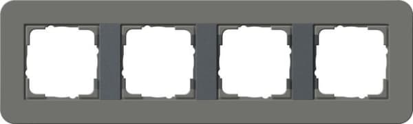 Cadre de finition Gira E3 Soft-Touch Gris foncé avec cadre de support Anthracite Soft-Touch Gris