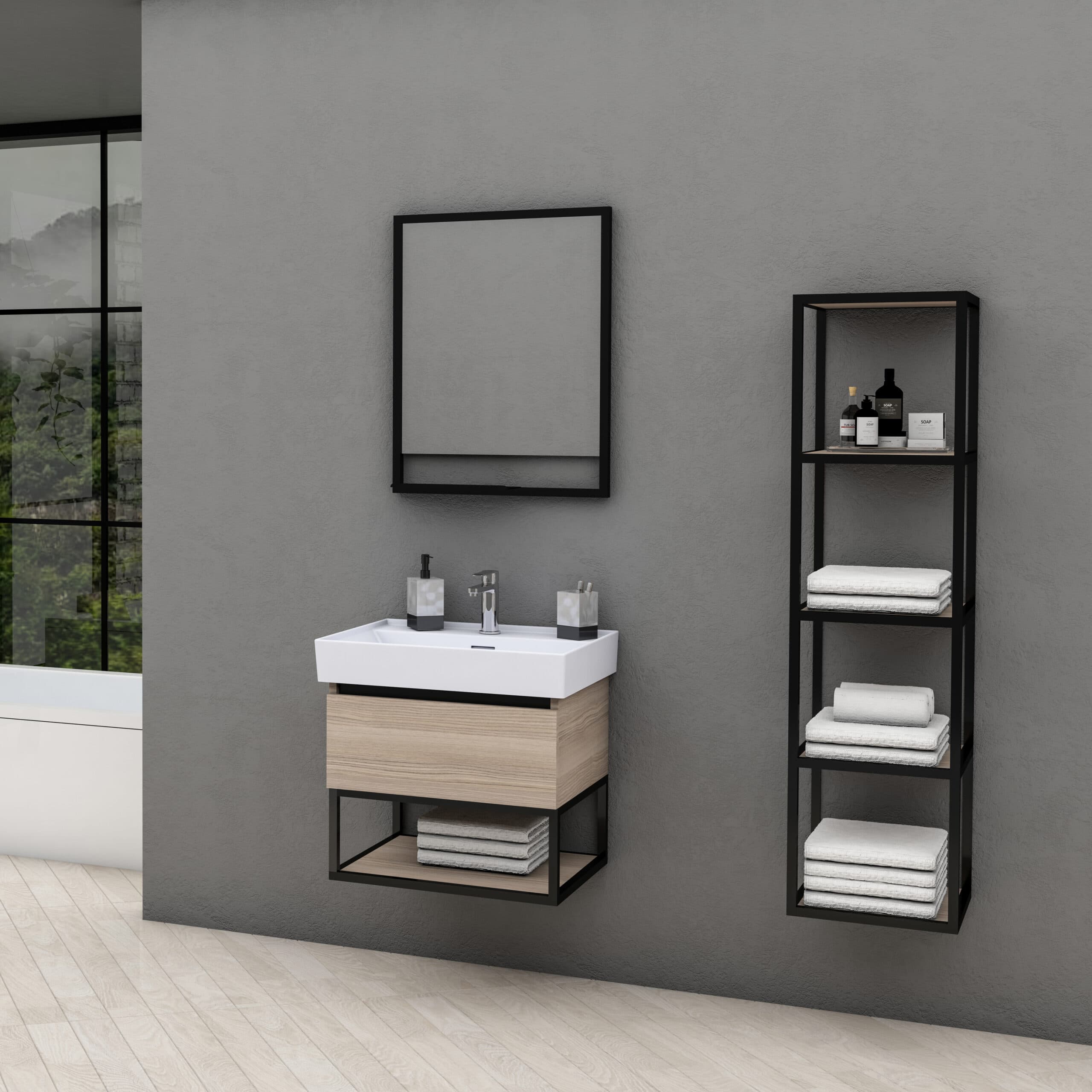 ALONI SHARP MEUBLE SOUS-PLAN (60CM) - NOISETTE
