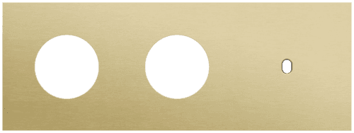 Plaque de recouvrement triple, horizontale 71 mm d'entraxe, pour deux fonctions de prise de courant et une fonction de commutation simple, Niko Toggle alu gold brushed