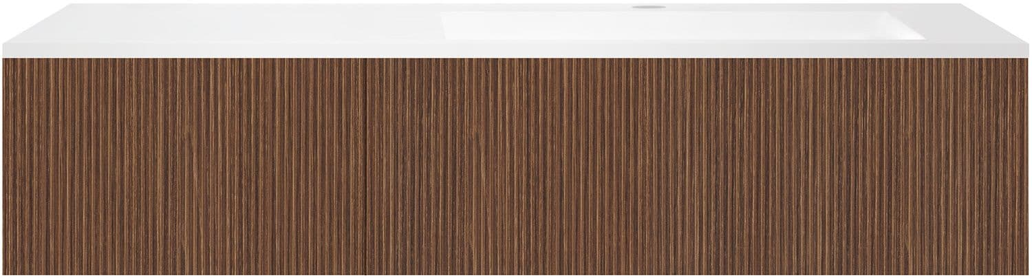 SOUS MEUBLE COFFEE 1 TIROIR 140 NOYER DECOR SMARTLINE+LAVABO EN MARBRE SYNTHETIQUE GAUCHE BLANC MAT