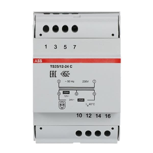 Transformateur de sécurité, TS, 25VA, 12 - 24V