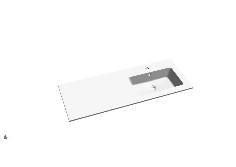 intro Cor tablette avec 1lavabo intégré droite 1205x460x140mm blanc