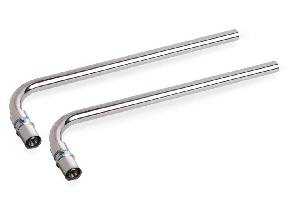 SYSTEMPEX coude 90° tube alu raccord à sertir chromé 16-15 L 300