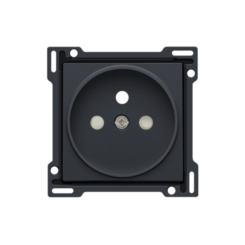Set de finition pour prise de courant avec broche de terre et obturateurs de protection, profondeur d’encastrement de 21 mm, couleur anthracite coated