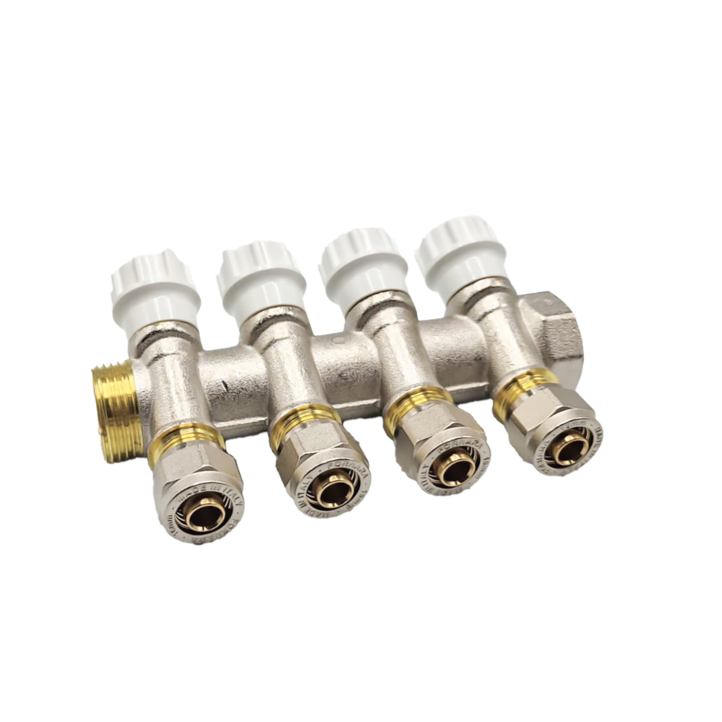 KIT ROBINET COLLECTEUR 1MXF - 4 SORTIES 1/2M + RACCORDS