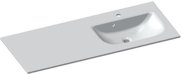 TABLET FORM/ALANO 120CM 1 LAVABO DROITE MARBRE DE SYNTHESE BLANC