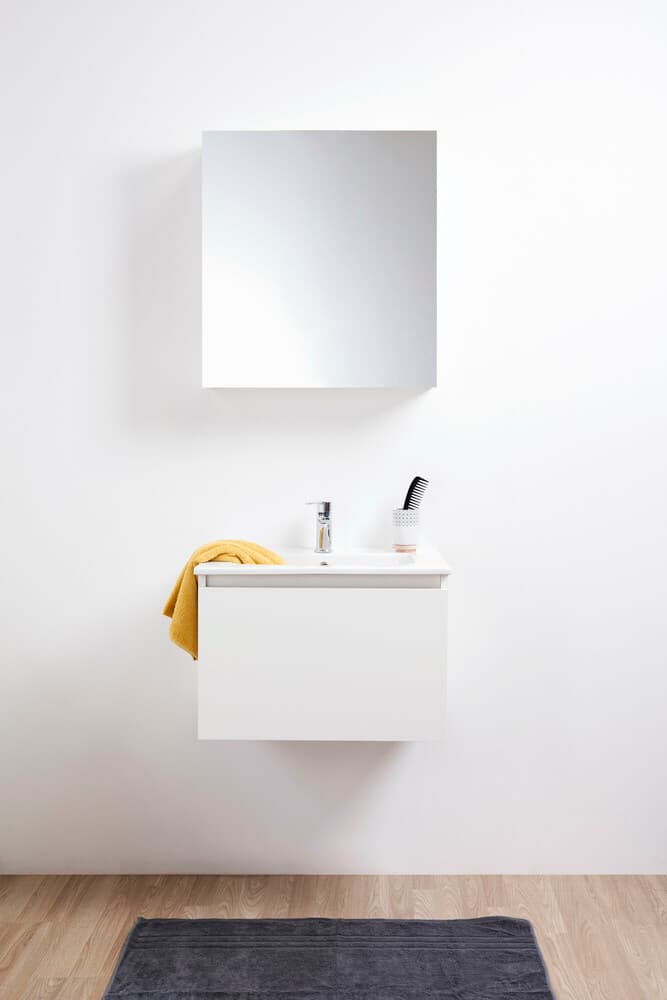 intro ensemble sous-meuble Stella 45 60cm 1 tiroir 1 lavabo blanc