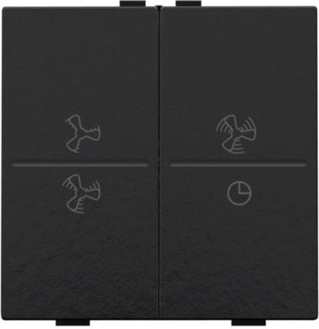 Touche double avec symbole ventilation 0 à 3 pour interrupteur sans fil ou bouton-poussoir 4 boutons