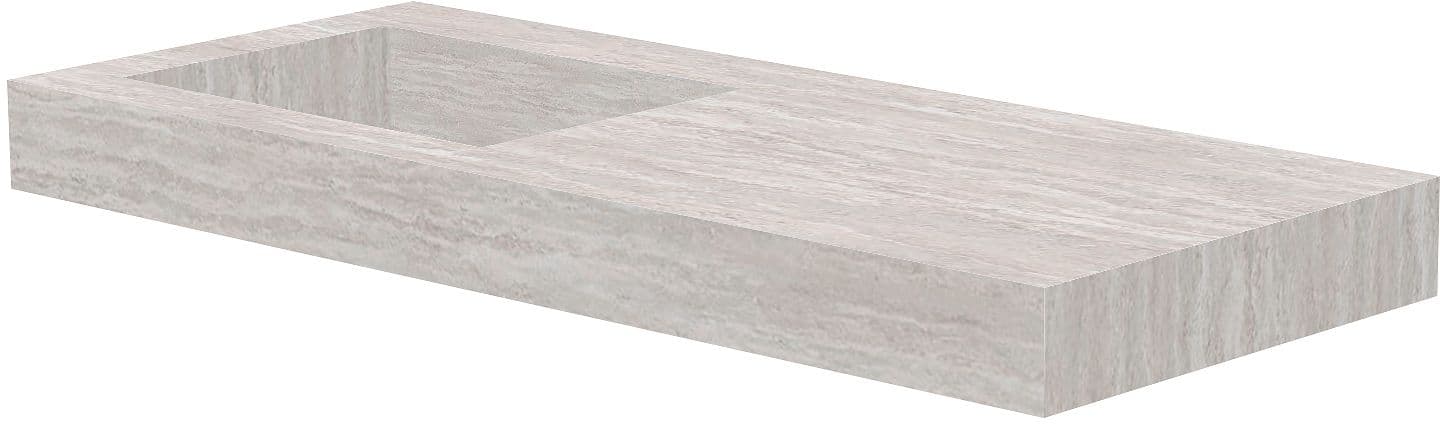 TABLET MARBRE CERAMIQUE PURO LAVABO S GAUCHE L120 H10 SANS TROU ROBINET TRAVERTIN NEW