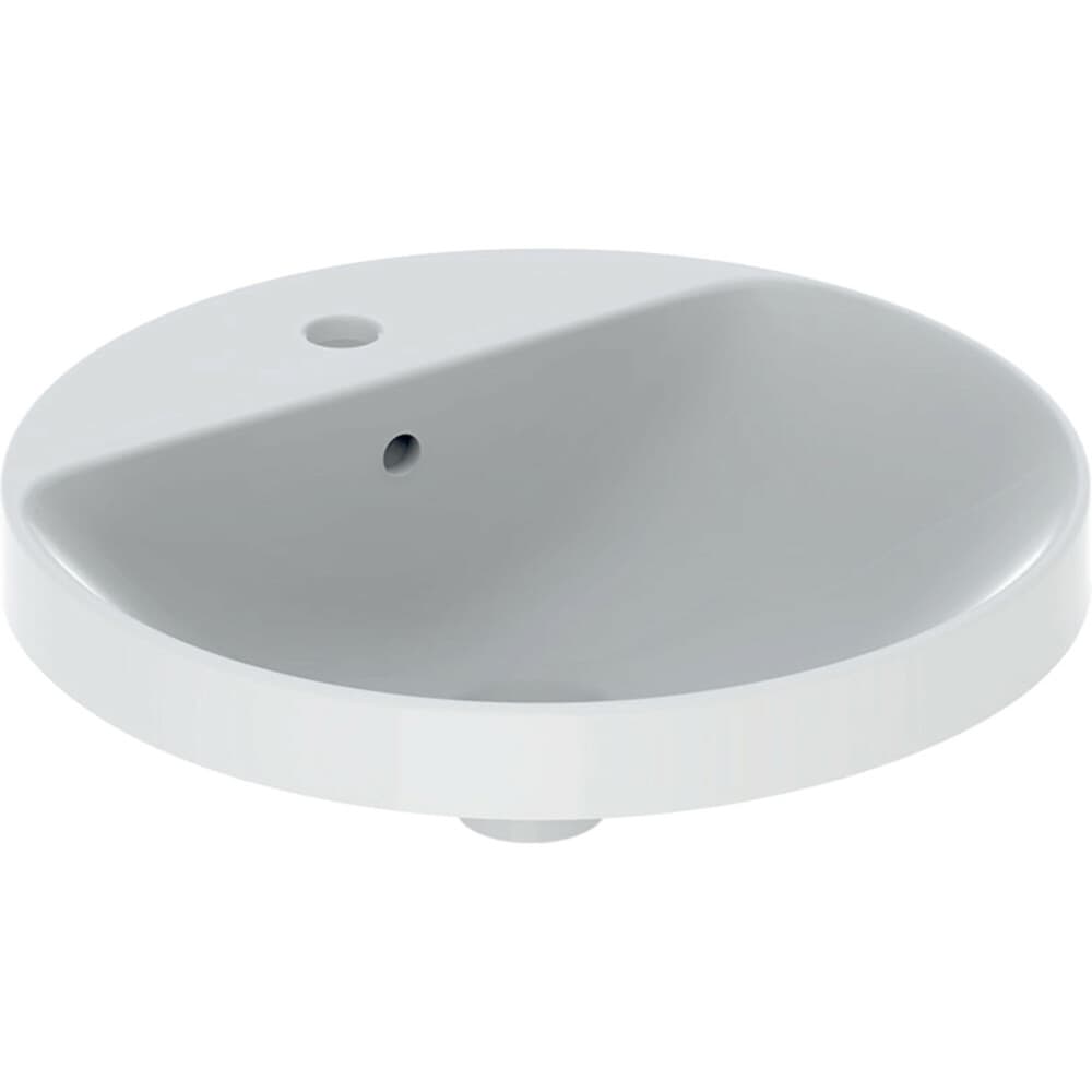 Geberit VariForm lavabo encastré rond ouverture robinet centrée D48 blanc