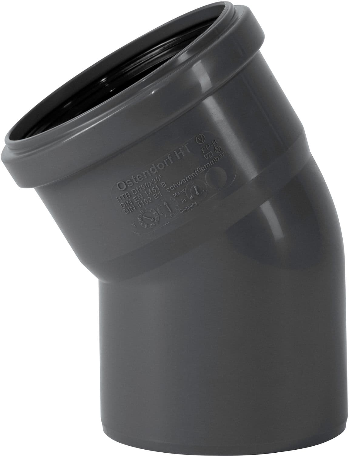 COUDE 30° MF 90MM PP HT-SAFE OSTENDORF