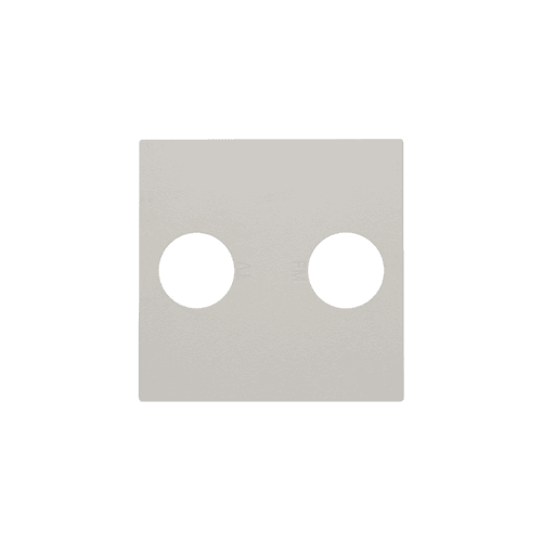 Set de finition avec 2 connexions coaxiales simples pour TV et FM, couleur light grey