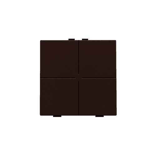 Bouton-poussoir quadruple pour Niko Home Control, couleur dark brown coated