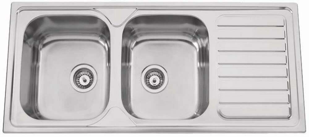 intro Médoc évier encastrer inox poli 2 bacs égouttoir 1160x500mm réversible com