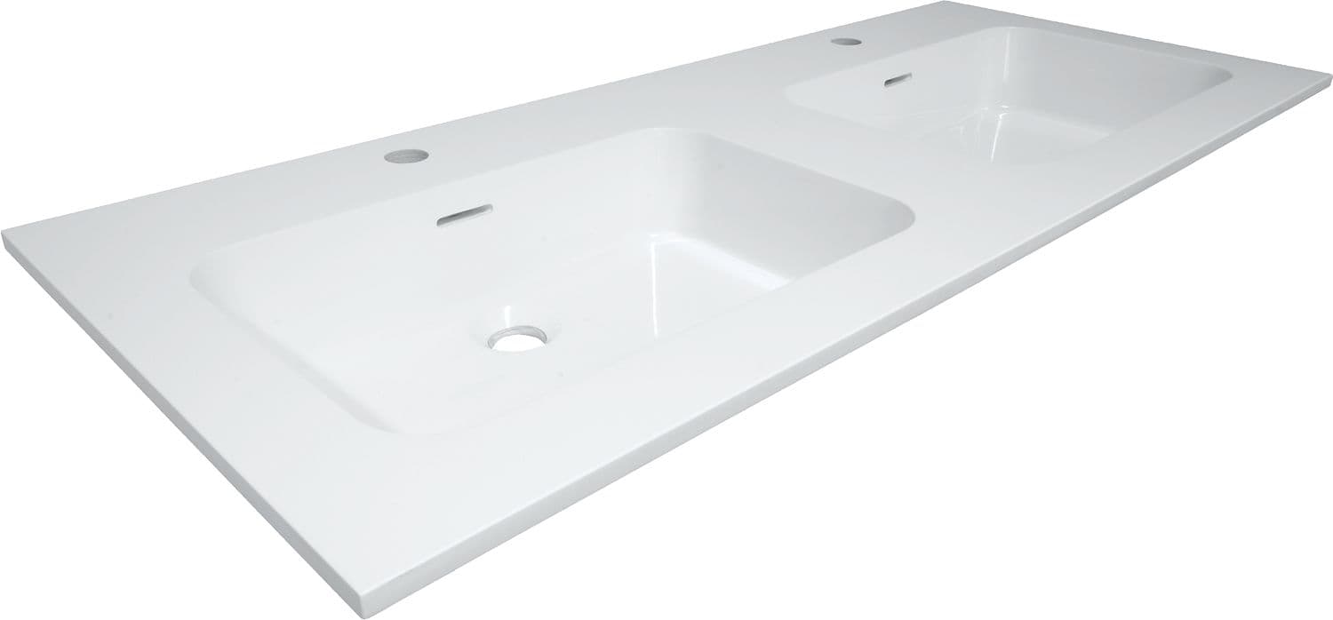 TABLET COMBO/MOLTO/PURO 160X50CM 2 LAVABO MARBRE BLANC