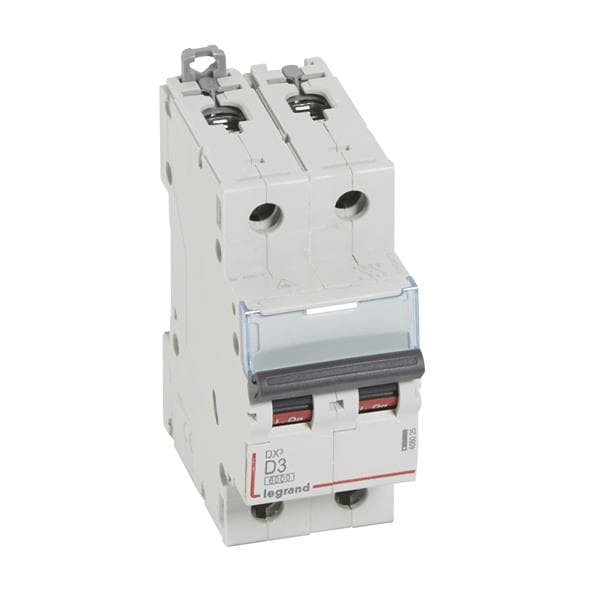 Disjoncteur DX³ 6000A / 10kA 2 pôles courbe D 03A 400V 2 modules