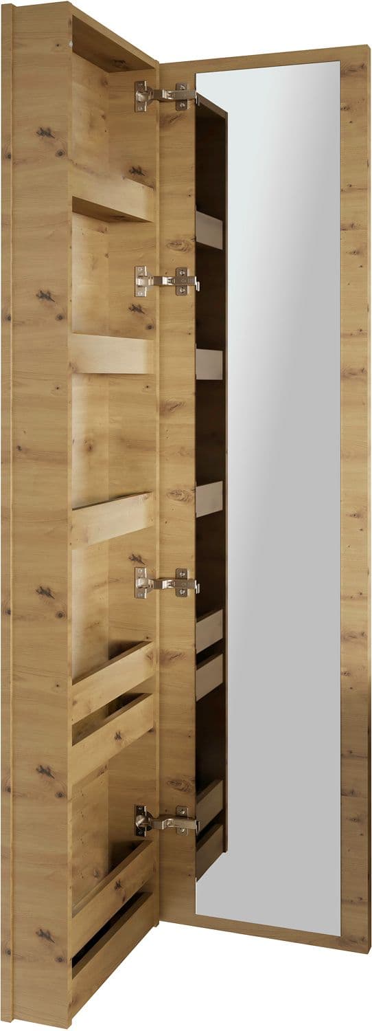COMMODE MIROIR COFFEE ETROITE 1 PORTE GAUCHE 40 CHENE DECOR URBAN