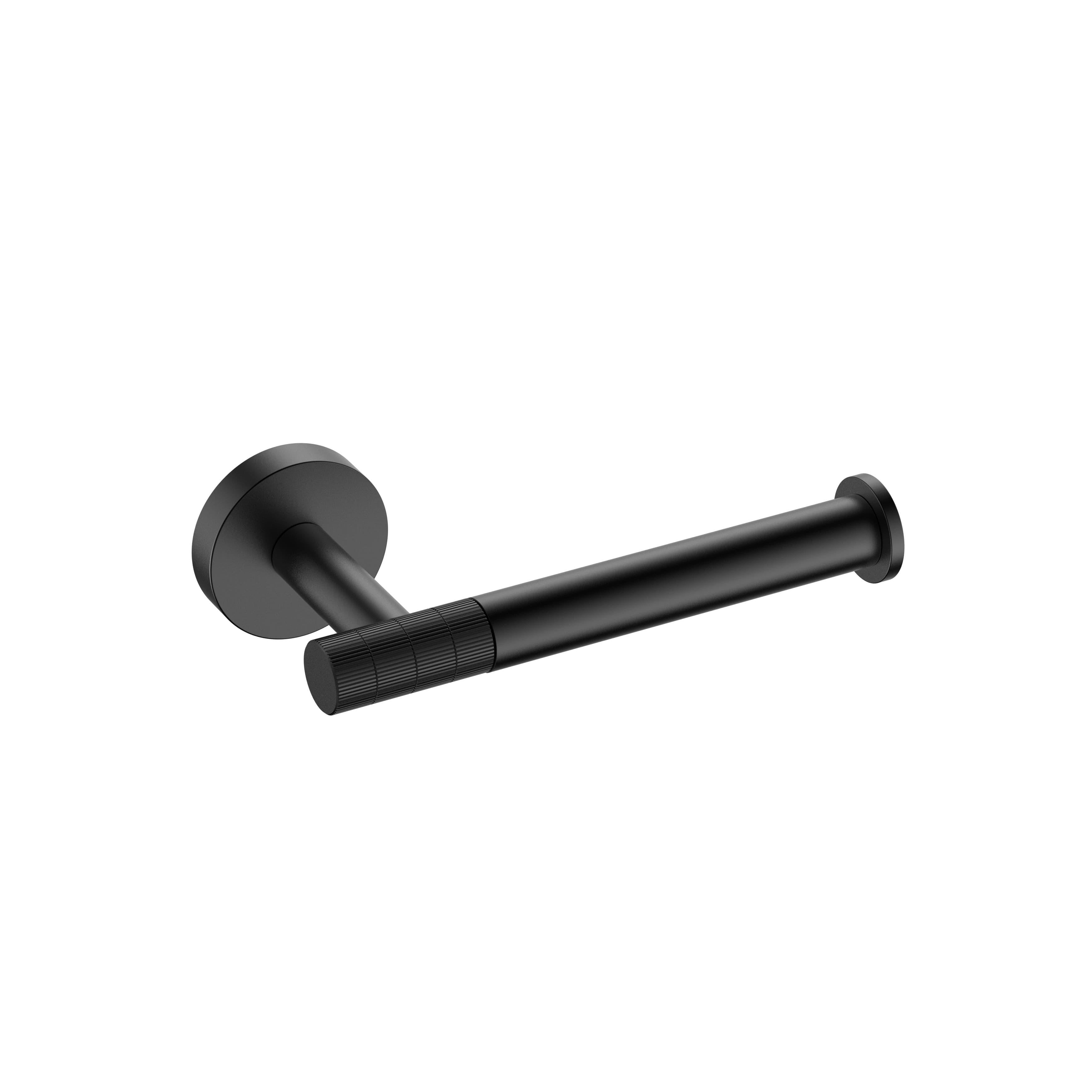STRIA PORTE-PAPIER TOILETTE AVEC BRAS FIXE – FINITION AVEC STRUCTURE STRIÉE - NOIR MAT (PVD)