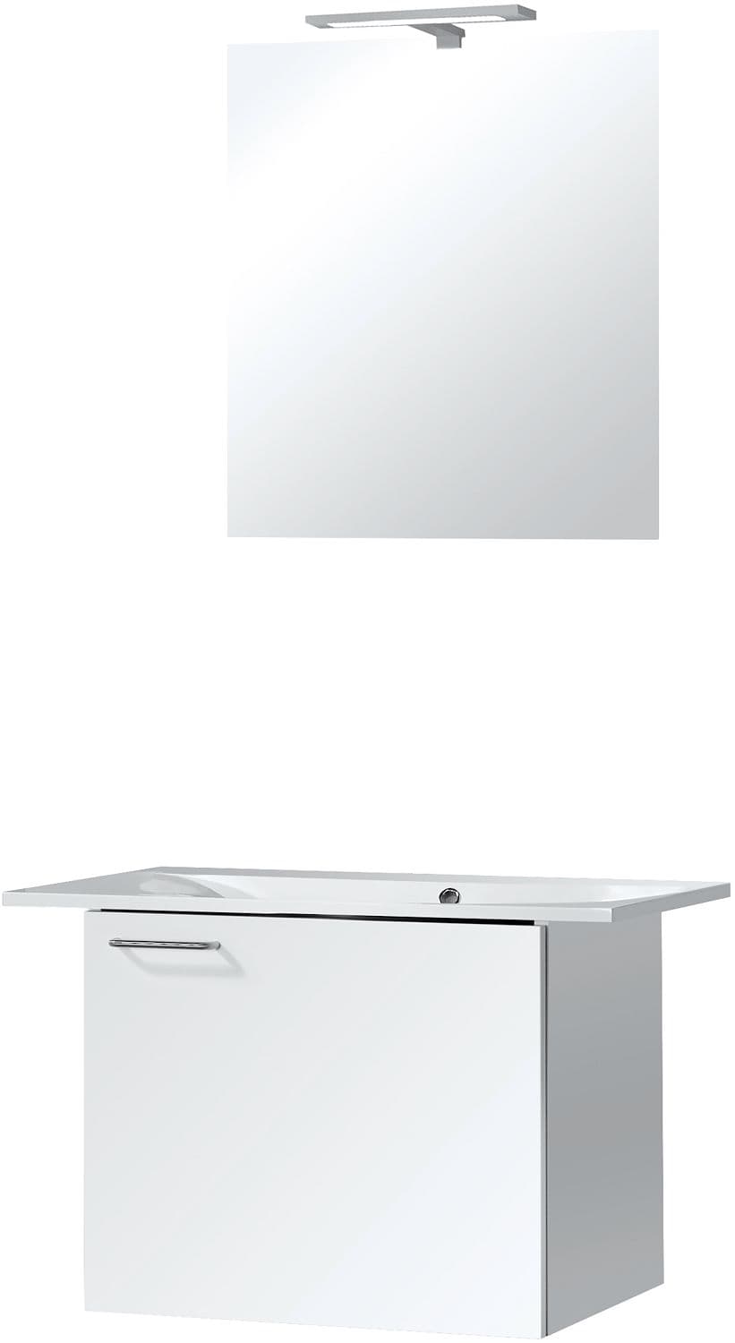 MEUBLE BIZZY 80/60 AVEC MIROIR 60 AVEC ECLAIRAGE BLANC
