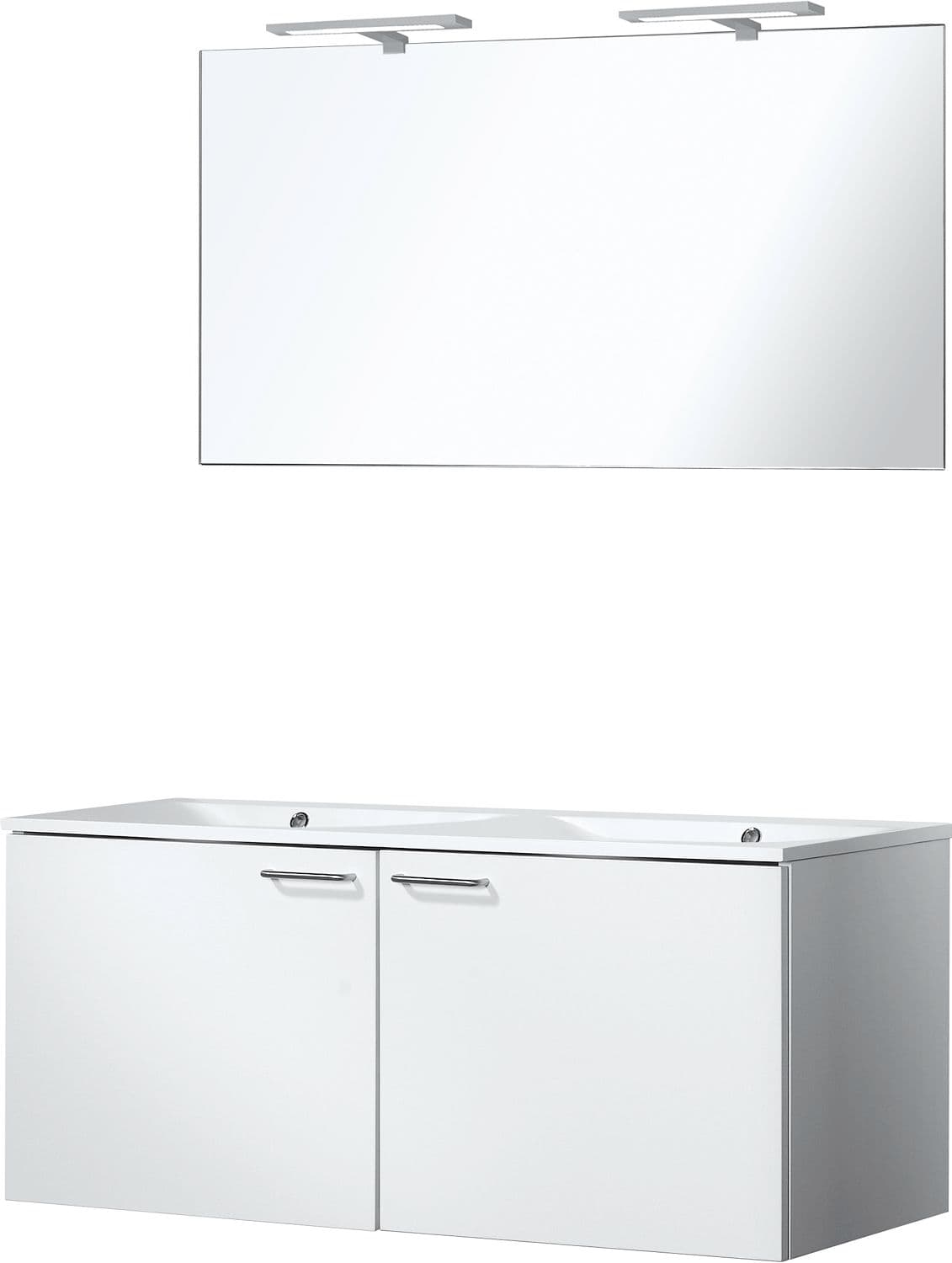 MEUBLE BIZZY 120/120 AVEC MIROIR 120 AVEC ECLAIRAGE BLANC
