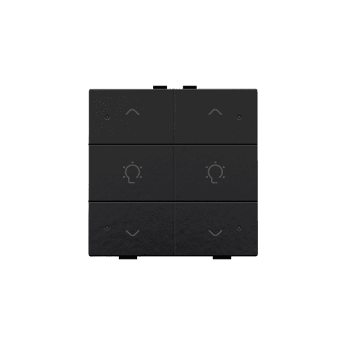 Commande de variateur double avec LED pour Niko Home Control, couleur piano black coated