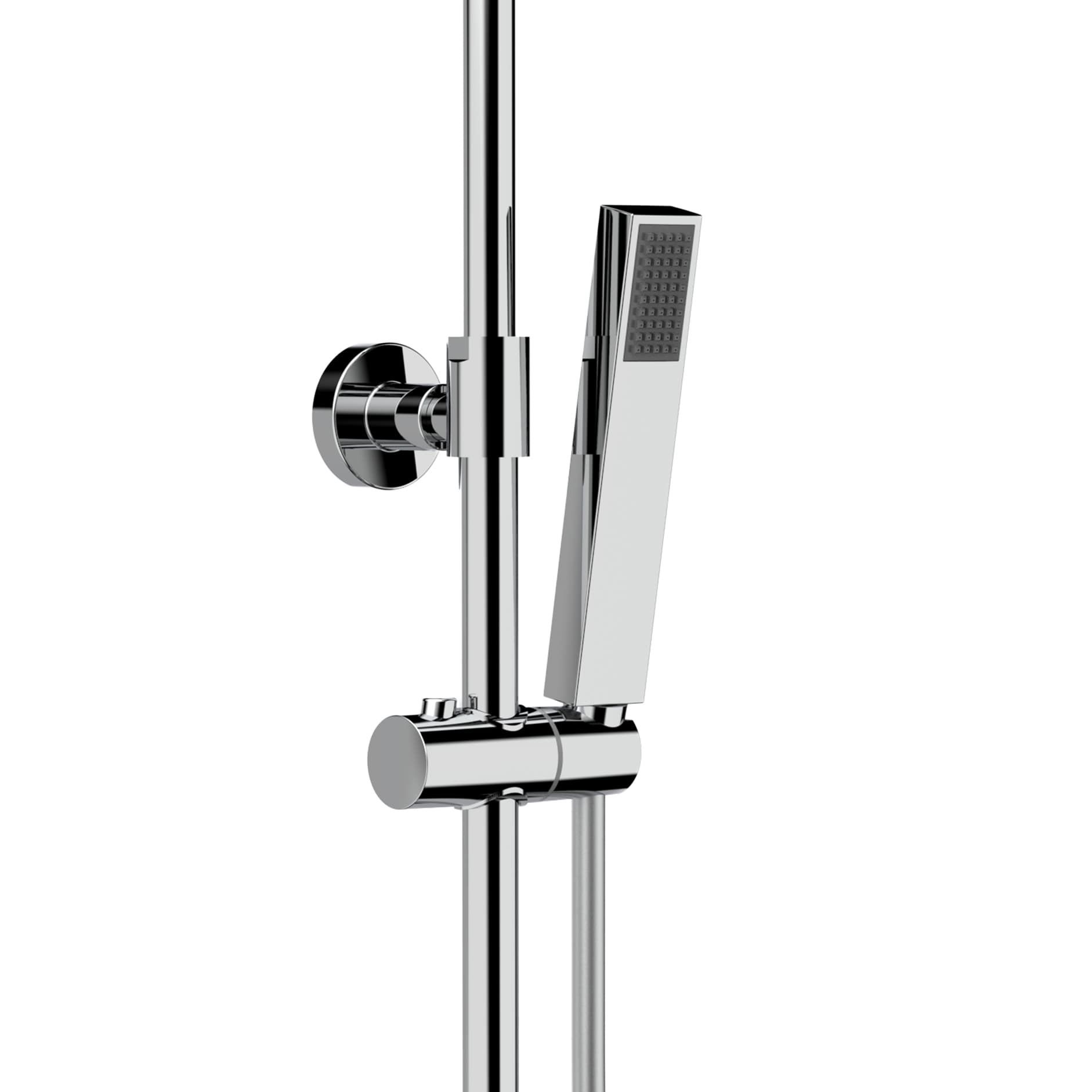 ALONI OPTIMA QUADRO SET DE DOUCHE À JETS DE PLUIE – THERMOSTATIQUE – MONTAGE APPARENT – COOL TOUCH - BELGAQUA – CHROME