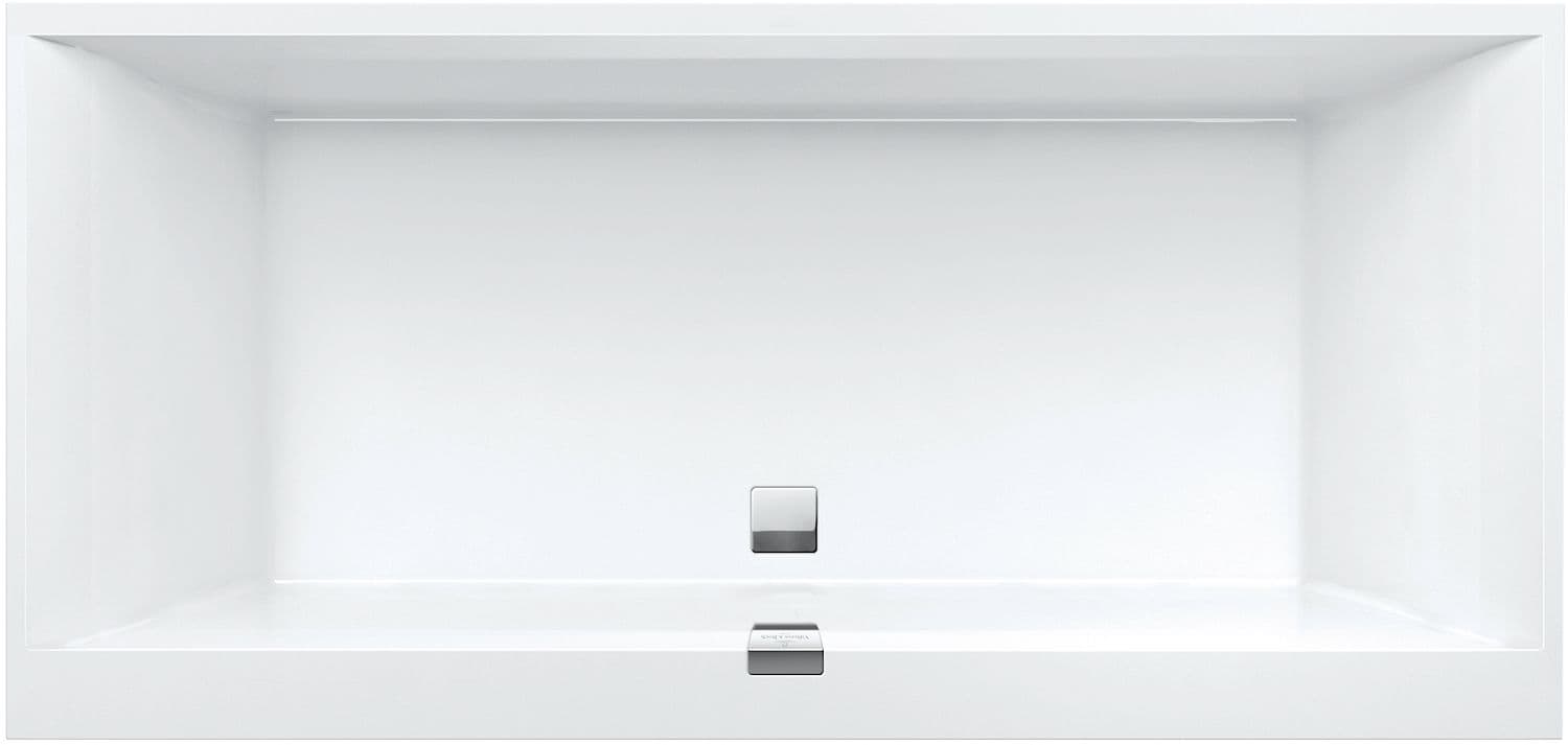 BAIN QUARYL SQUARE EDGE 12 VB 180X80 INCLUSIF PIEDS+VIDAGE AUTOMATIQUE BLANC