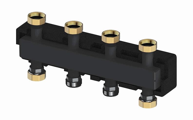 SEGMENT DE DISTRIBUTION POUR 2+1 CIRCUITS DE CHAUFFAGE MEIBES