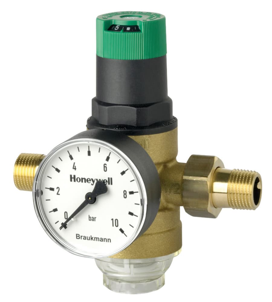 Resideo réducteur de pression avec bouton de réglage D 3/4 manomètre 1,5-6 bar