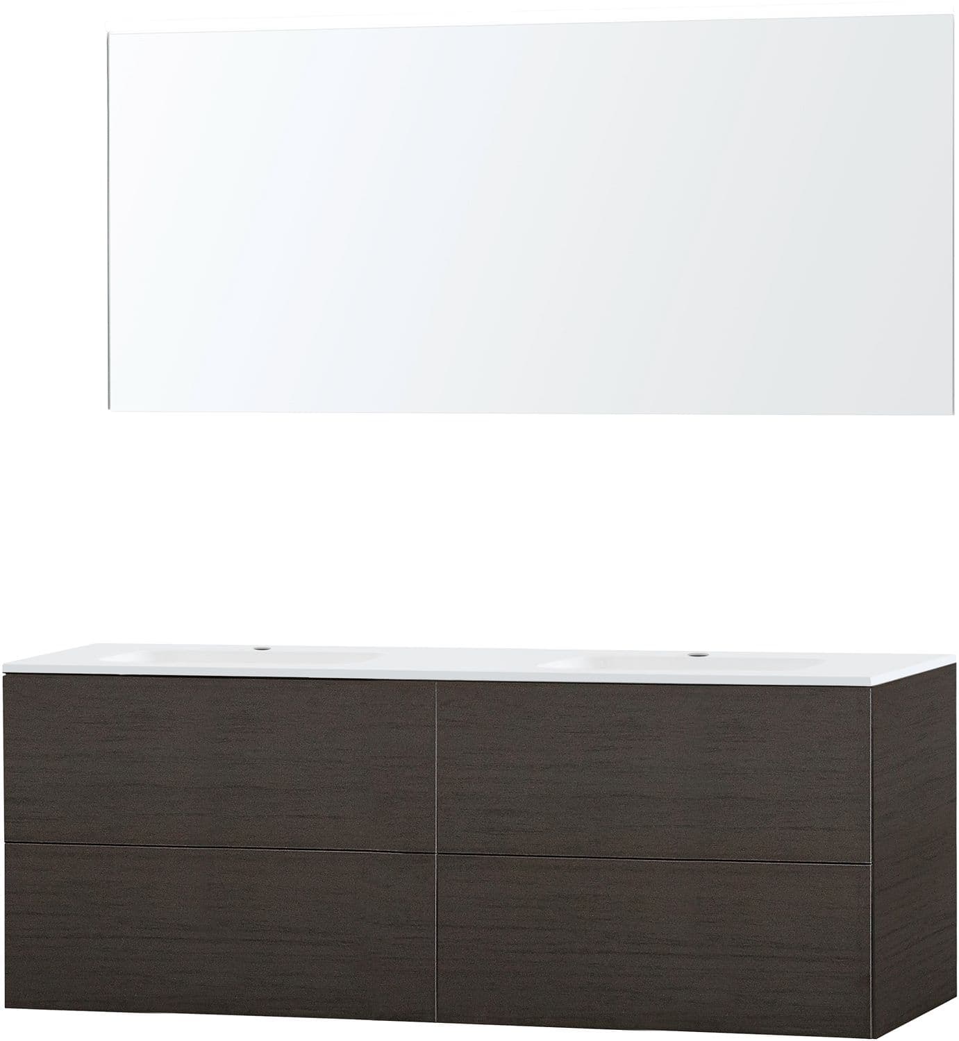 MEUBLE PURO DUO WENGE 160 MARBRE SYNTHETIQUE MIROIR