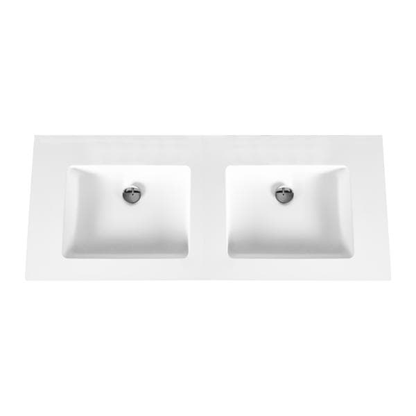 ALONI SOLID SURFACE LAVABO SANS TROUS DE ROBINET (120CM) - BLANC