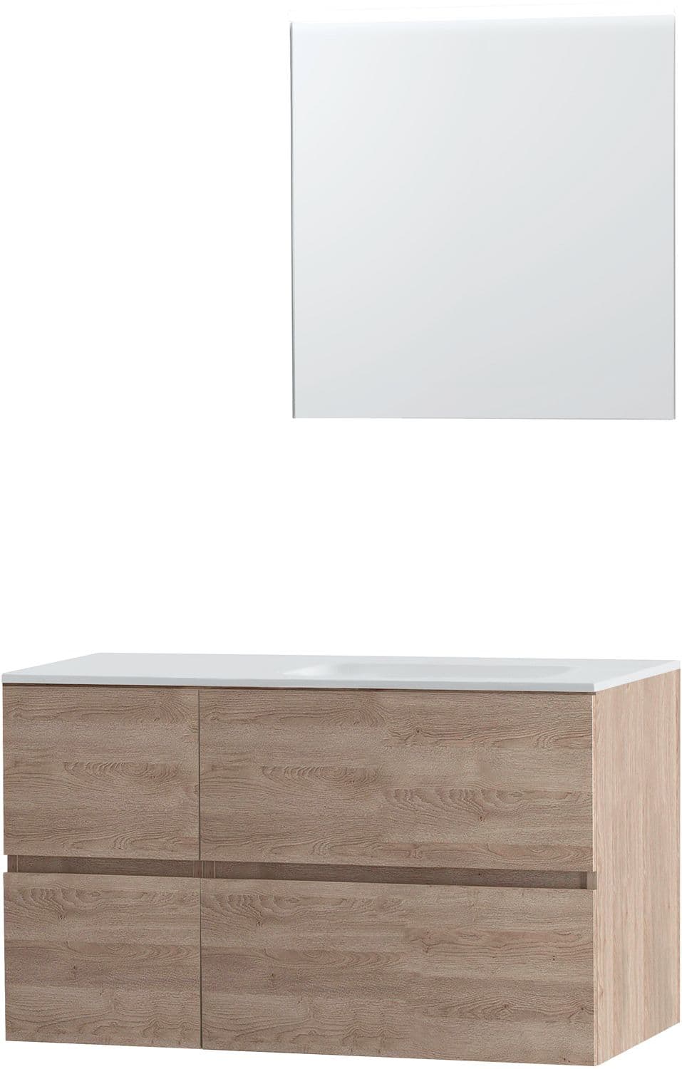 MEUBLE MOLTO CHENE NATUREL 105 DROITE SOLID MIROIR