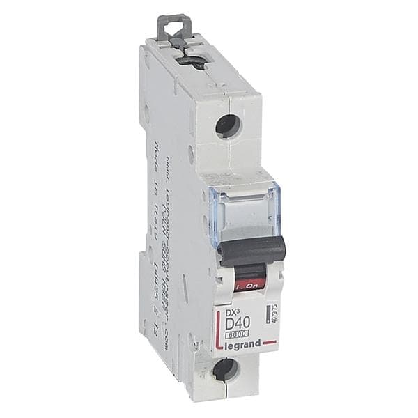 Disjoncteur DX³ 6000A / 10kA 1 pôle courbe D 40A 400V 1 module