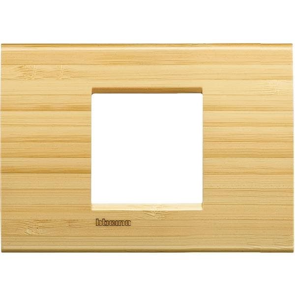 LivingLight - plaque rectangulaire large 2 modules Bambou