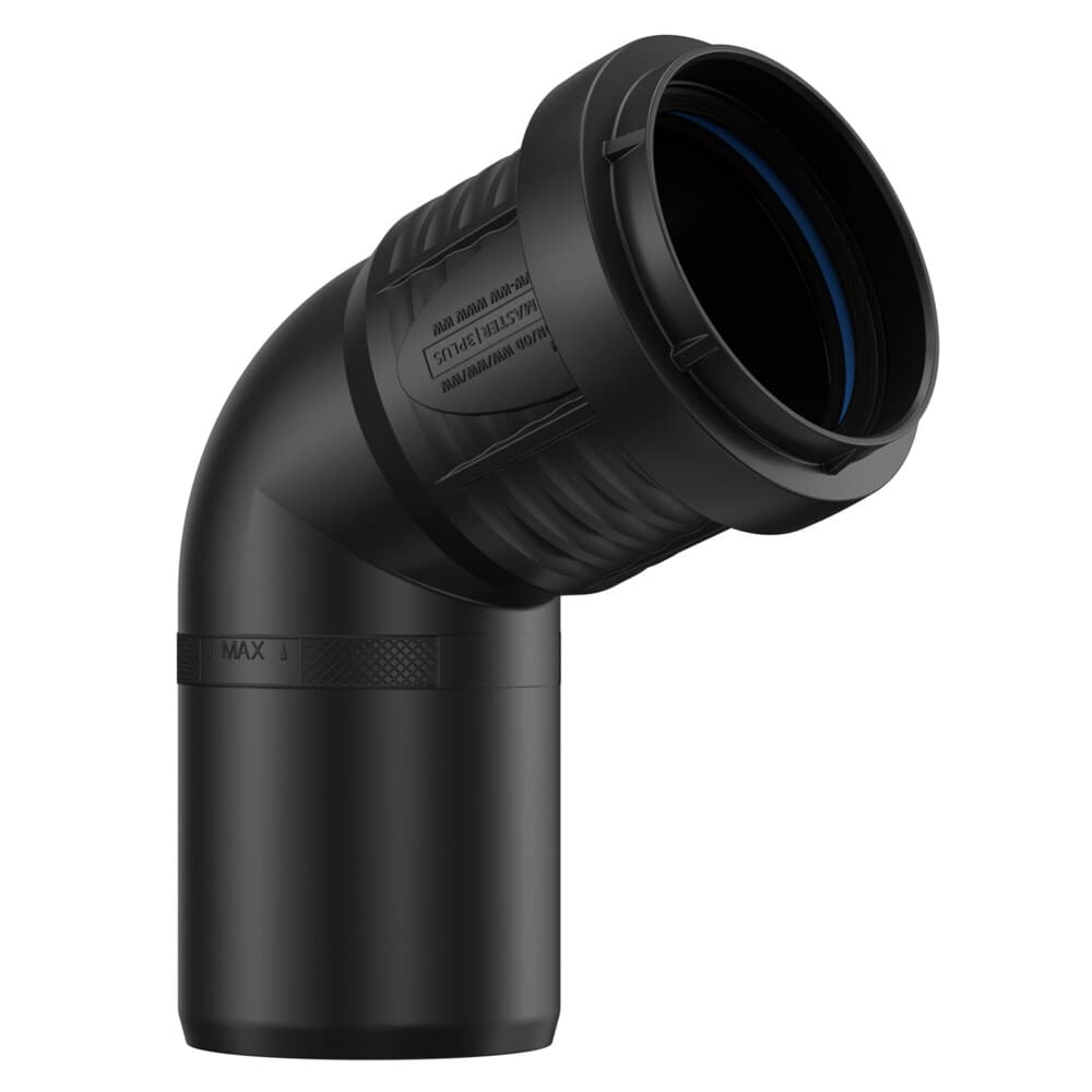 Pipelife Master 3 plus coude 67,5° MF PP noir D40