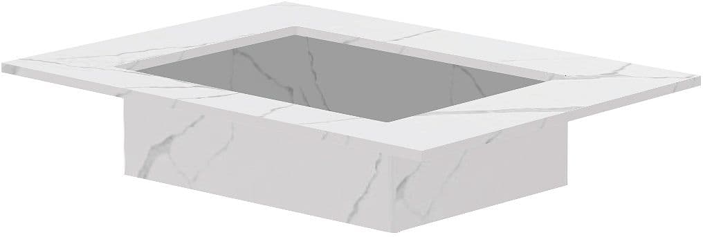 TABLET MARBRE CERAMIQUE PURO LAVABO S L70 H1,2 SANS TROU ROBINET WHITE CALACATTA