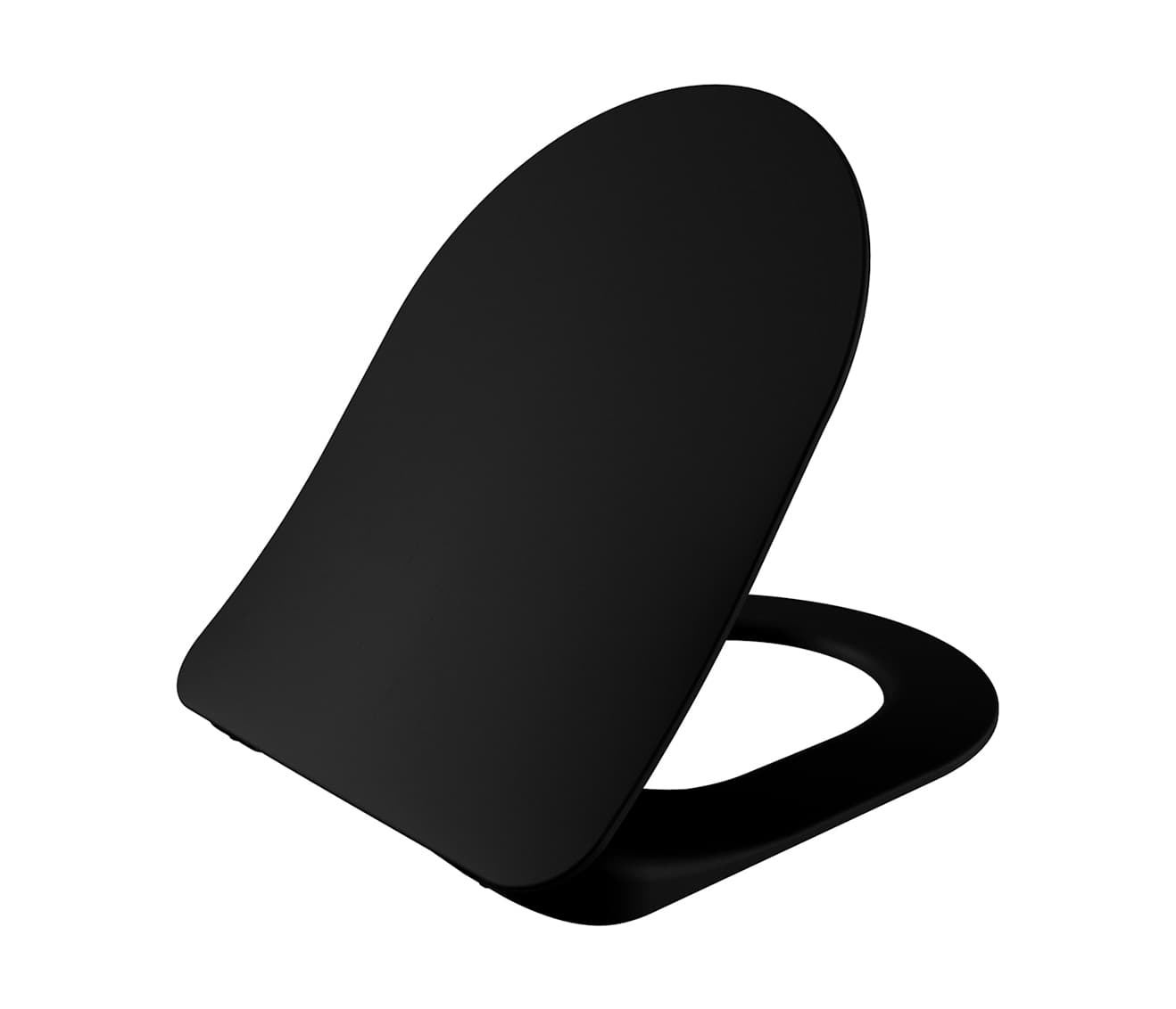 CREAVIT DUCK ABATTANT WC - MODÈLE D - DESIGN FIN - FREIN DE CHUTE - DÉCLIPSABLE - DUROPLAST - CHARNIÈRES EN INOX - NOIR MAT