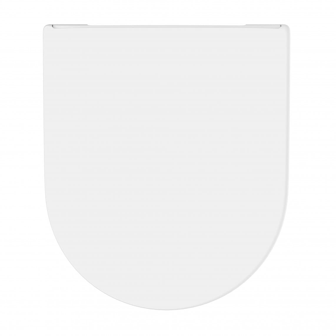 82815 Abattant WC en duroplast WHITE, en forme de D, PRO 8, avec frein de chute et déclipsable