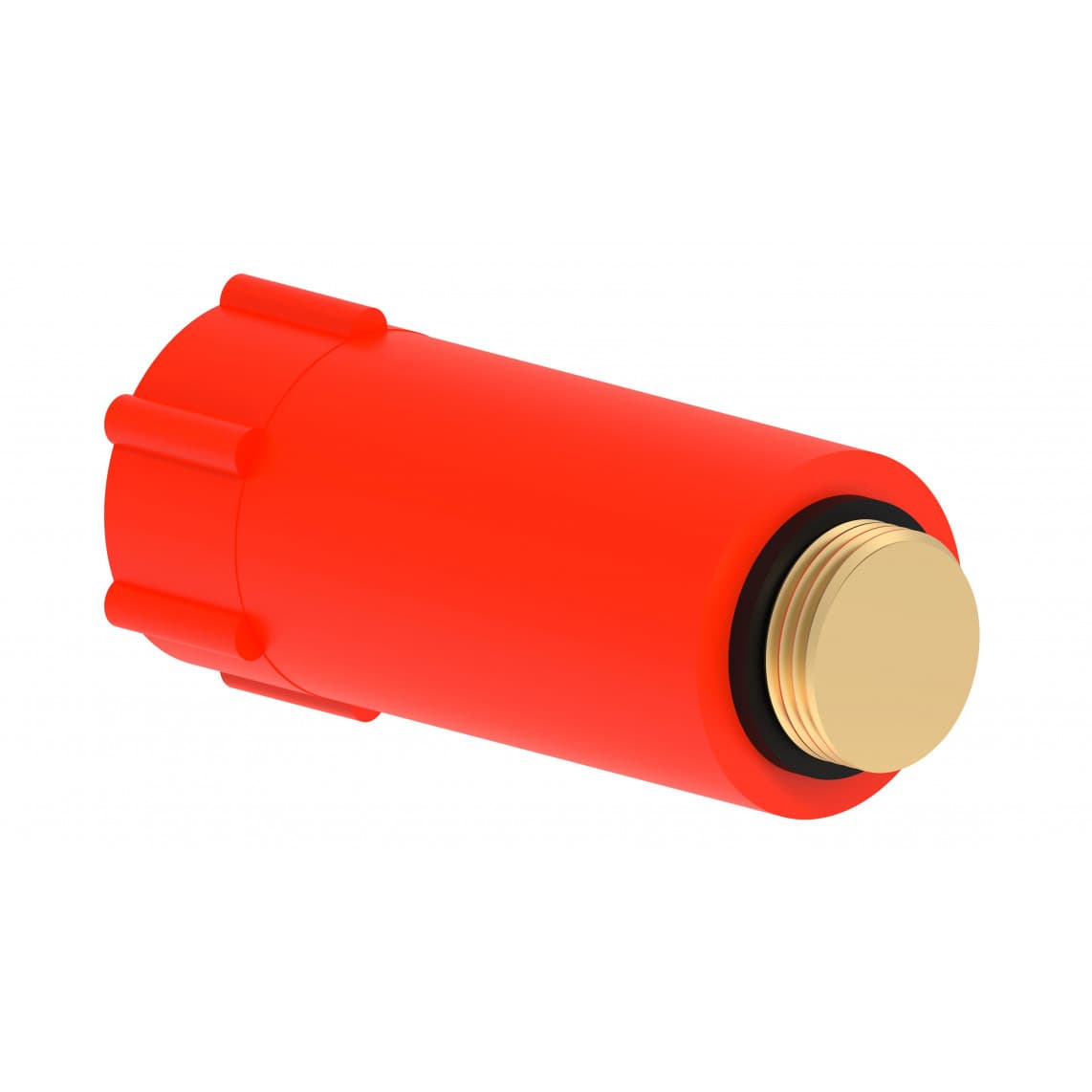 989135355 bouchon de chantier synthétique, rouge, 1/2", avec filetage en laiton