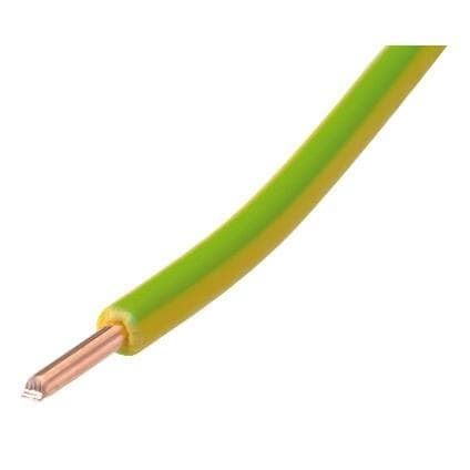 Vob 6 Vert / Jaune (H07V-U) en rouleau de 100m eca classe CPR: ECA