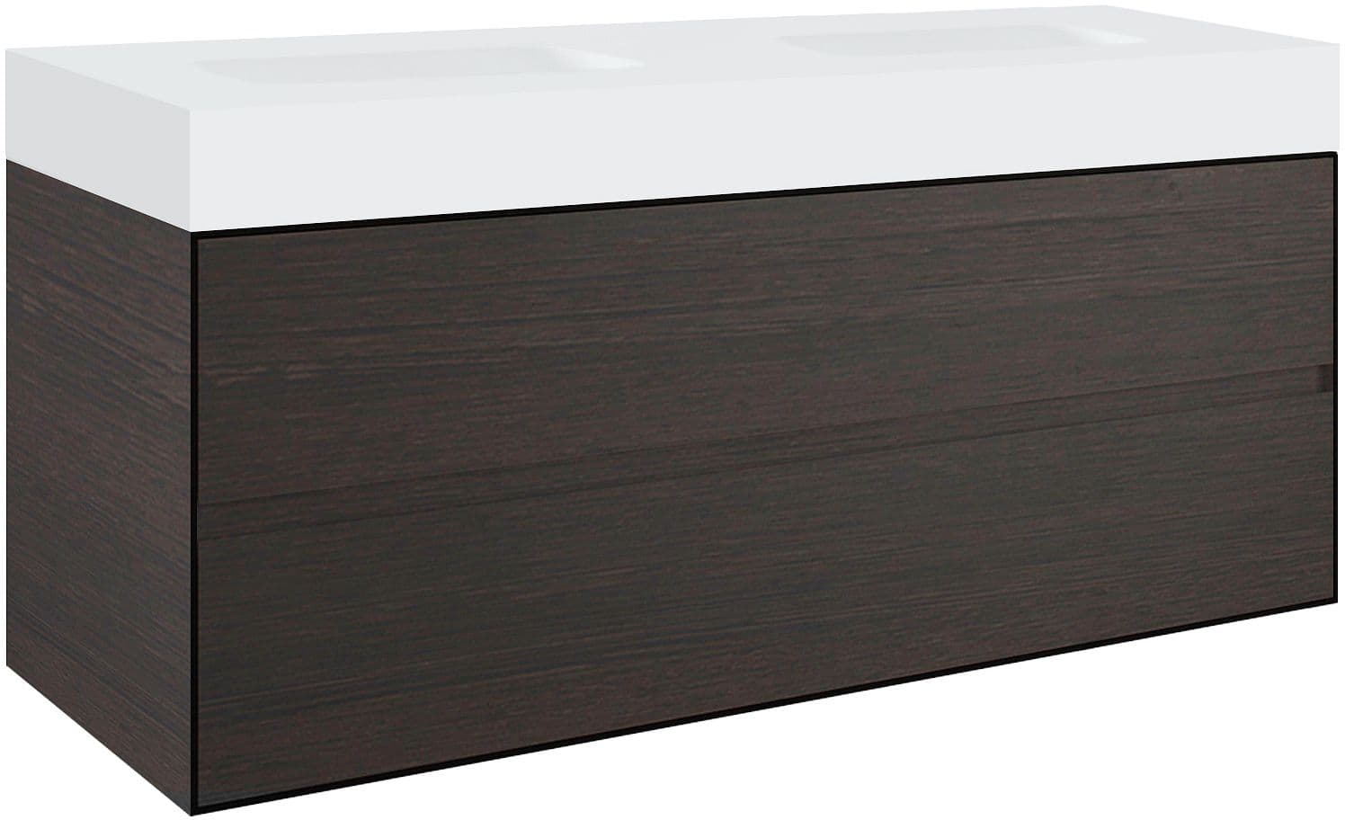 SOUS MEUBLE 2 TIROIRS POUR TABLET PURO 2 LAVABOS TENSO 140CM WENGE