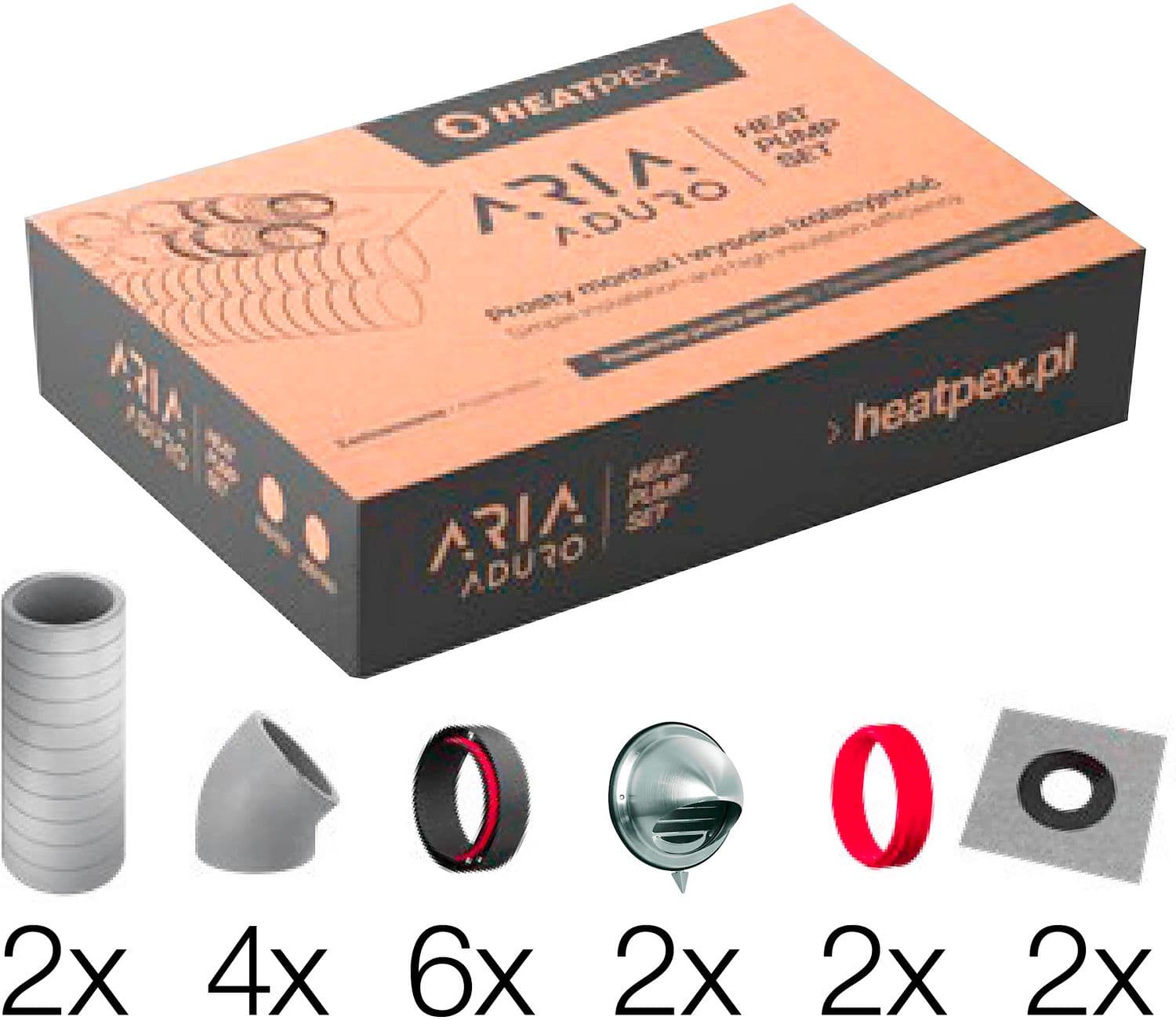 ADURO KIT DE TUYAUX ISOLÉS SANITAIRE PAC BOILER 160MM MURALE