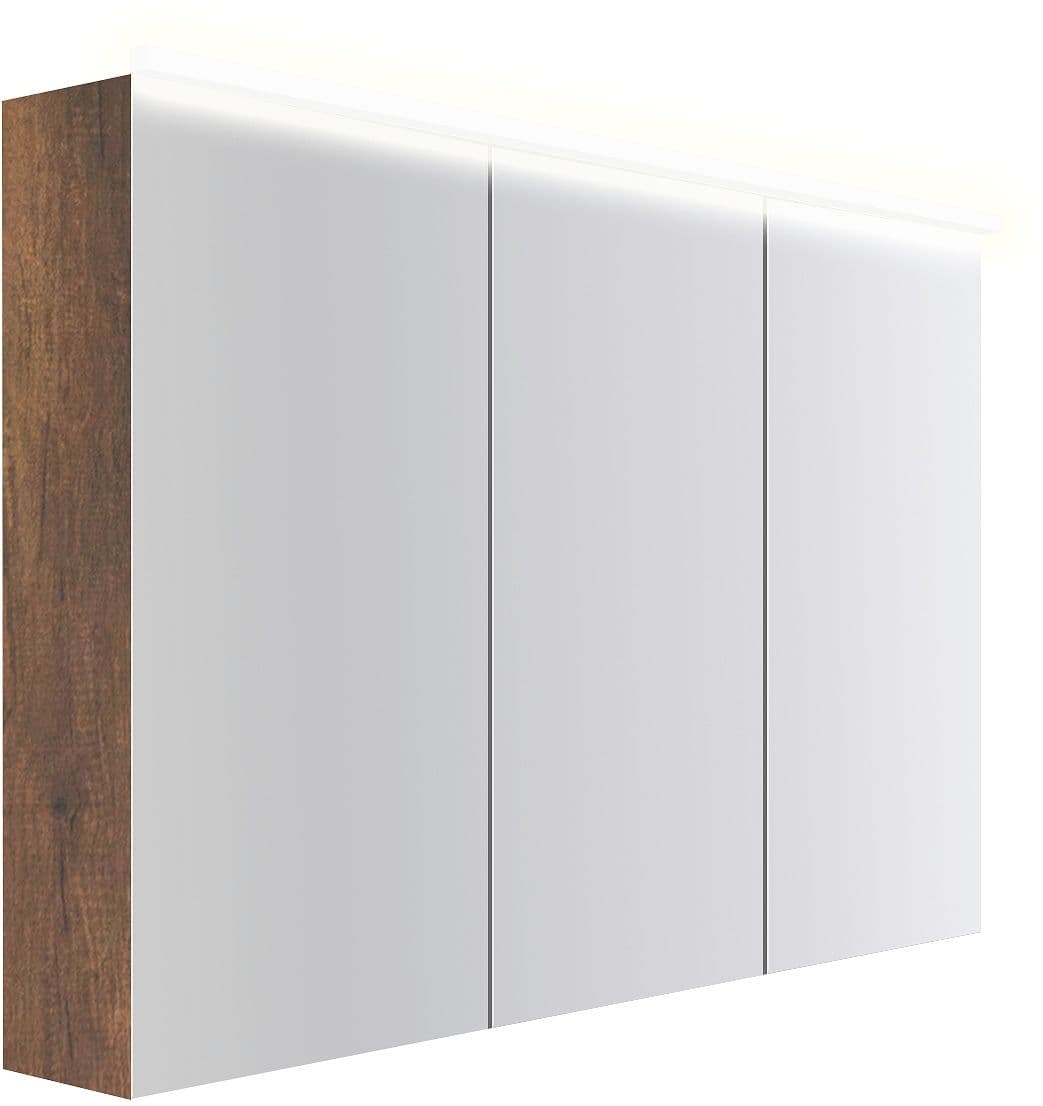 ARMOIRE TOILETTE COFFEE 3 PORTES 1200MM 4250K CHENE DECOR ROUILLE