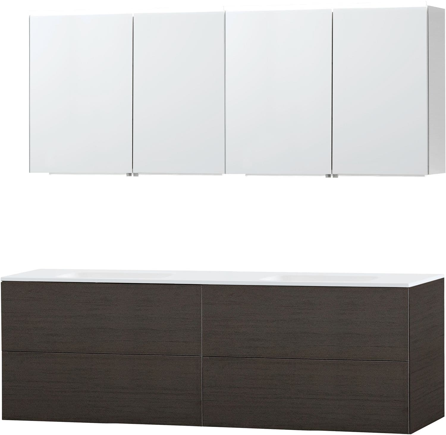 MEUBLE PURO DUO WENGE 180 SOLID MOLTO ARMOIRE TOILLETTE