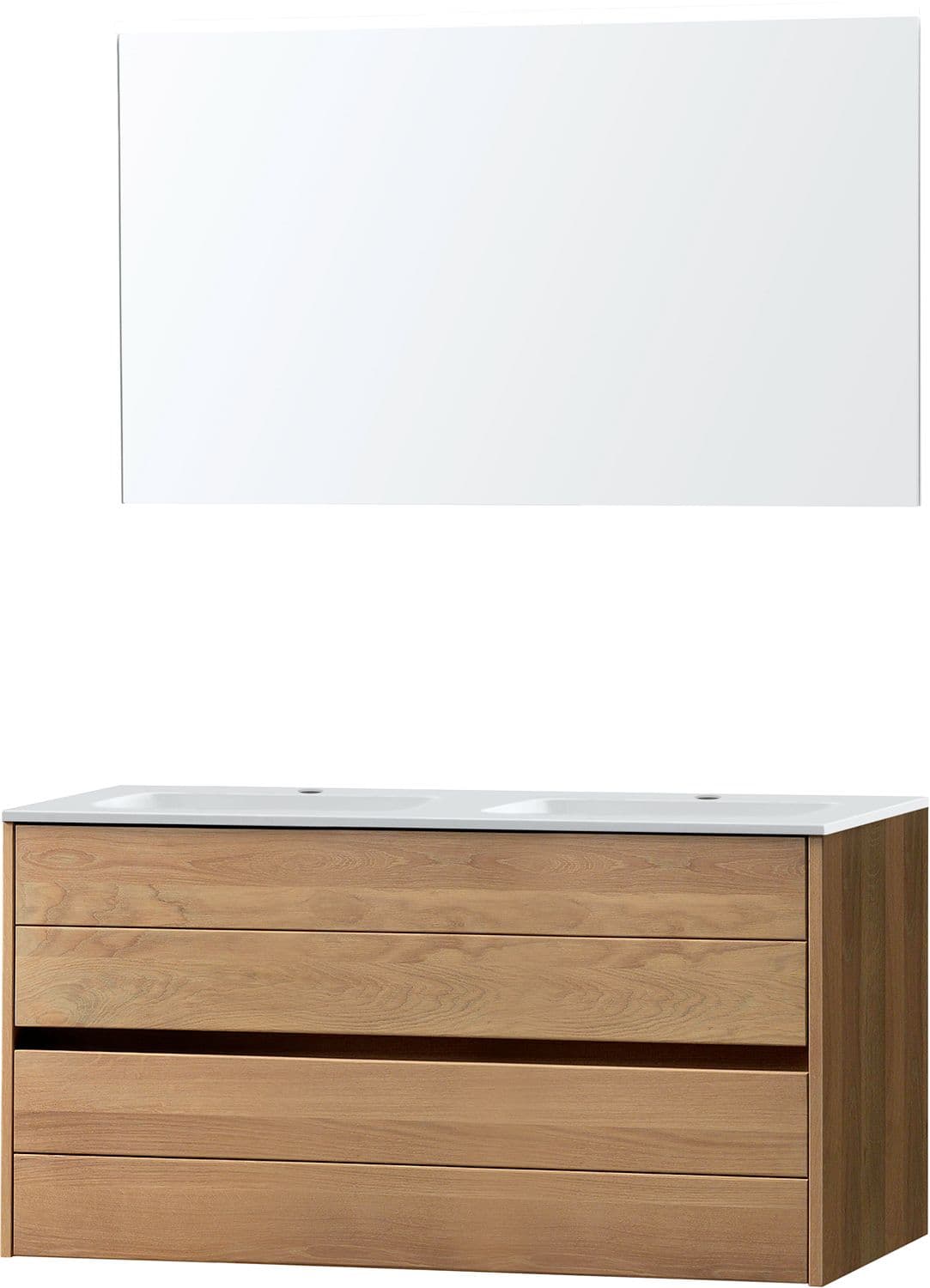 MEUBLE MOLTO CHENE MASSIF 120 MARBRE SYNTHETIQUE MIROIR