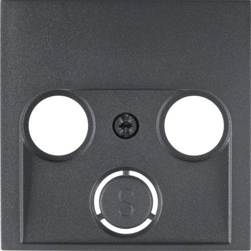 Enjoliveur pour prise coaxiale 2 et 3 trous Berker S.1 / B.3 / B.7 Anthracite, mat